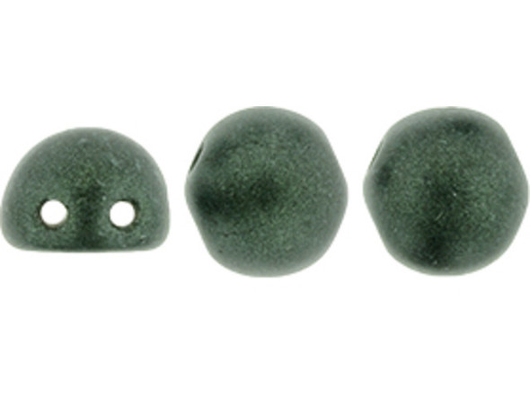 CzechMates 2-Hole 7mm Metallic Suede Dark Forest Cabochon Beads 2.5-Inch Tube