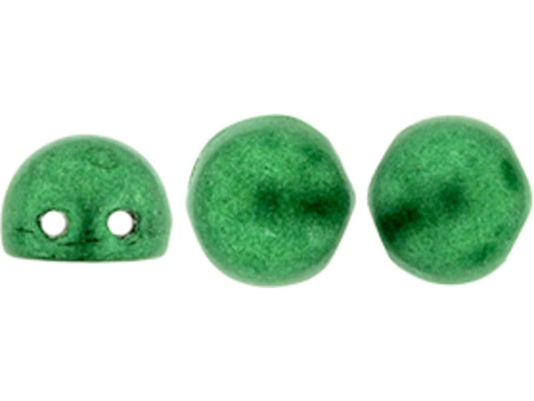 CzechMates 2-Hole 7mm ColorTrends: Saturated Metallic Lush Meadow Cabochon Beads 2.5-Inch Tube