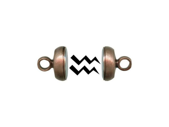 Antiqued Copper Plated Jewelry Clasp, Magnetic (12 Pieces)