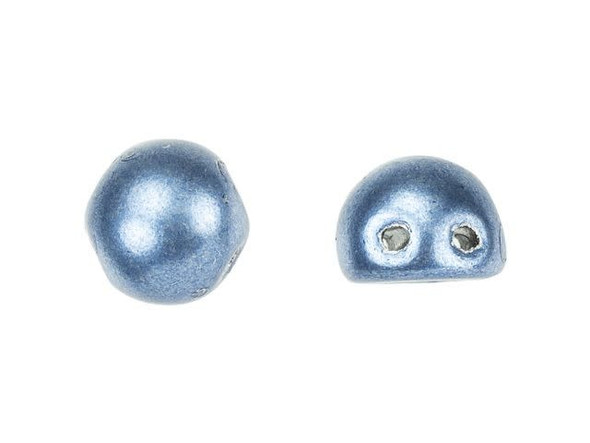 CzechMates 2-Hole 7mm ColorTrends Saturated Metallic Neutral Gray Cabochon Beads 2.5-Inch Tube