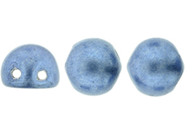 CzechMates 2-Hole 7mm ColorTrends Saturated Metallic Neutral Gray Cabochon Beads 2.5-Inch Tube
