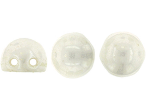 Put bright touches into your jewelry designs with these CzechMates cabochon beads. These beads feature a round domed shape with a flat back, much like that of a cabochon. Two stringing holes run close to the flat bottom of the dome, so these beads will stand out in your jewelry-making designs. Use them in multi-strand projects or add them to your bead weaving for eye-catching dimensional effects. They'll work nicely with other CzechMates beads. They feature lively white color with a brilliant luster. 