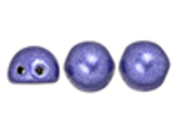 CzechMates 2-Hole 7mm ColorTrends Saturated Metallic Ultra Violet Cabochon Bead 2.5-Inch Tube