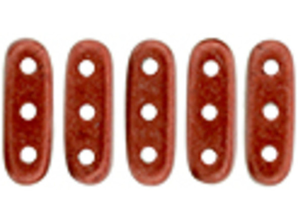 Add a splash of red to your jewelry designs. These CzechMates Beam Beads feature crimson color with a magical sheen. These beads feature an elongated oval beam shape with three stringing holes drilled through the flat surface. You can use them as spacer bars in multi-strand projects or try incorporating them into your bead weaving designs. They will add beautiful accents of color and unforgettable dimension however you decide to use them. They'll work nicely with other CzechMates beads. 