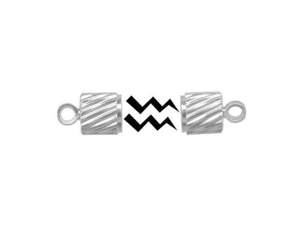 Silver Plated Magnetic Jewelry Clasp, Tube Style, High Quality (12 Pieces)