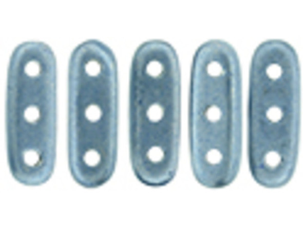 CzechMates 3-Hole 10mm ColorTrends: Saturated Metallic Airy Blue Beam Bead 2.5-Inch Tube