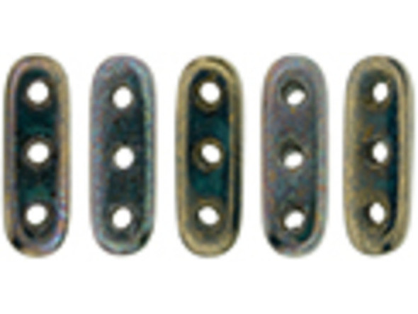 CzechMates 3-Hole 10mm Oxidized Bronze Beam Bead 2.5-Inch Tube