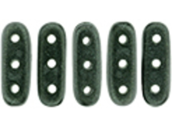 CzechMates 3-Hole 10mm Metallic Suede Dark Forest Beam Bead 2.5-Inch Tube