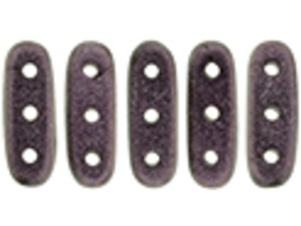 Create amazing beaded jewelry with these CzechMates Beam Beads. These beads feature an elongated oval beam shape with three stringing holes drilled through the flat surface. You can use them as spacer bars in multi-strand projects or try incorporating them into your bead weaving designs. They will add beautiful accents of color and unforgettable dimension however you decide to use them. They'll work nicely with other CzechMates beads. They feature dark pink color that looks almost purple with a soft metallic sheen. 