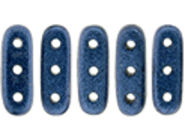 Twilight color fills these CzechMates Beam Beads. Each one displays deep blue color with a soft metallic sheen. These beads feature an elongated oval beam shape with three stringing holes drilled through the flat surface. You can use them as spacer bars in multi-strand projects or try incorporating them into your bead weaving designs. They will add beautiful accents of color and unforgettable dimension however you decide to use them. They'll work nicely with other CzechMates beads. 