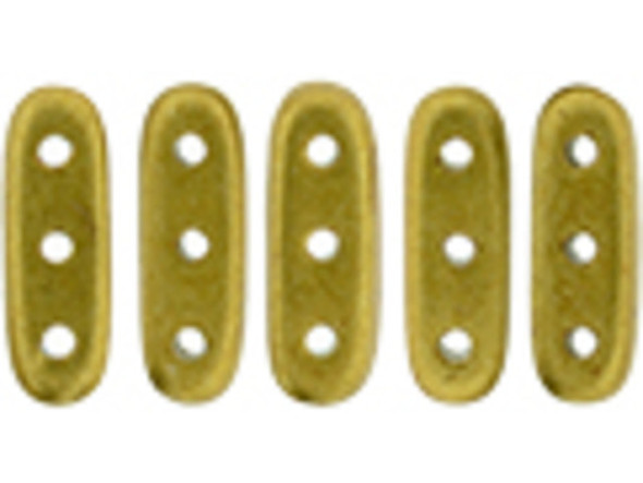 CzechMates 3-Hole 10mm ColorTrends: Saturated Metallic Spicy Mustard Beam Bead 2.5-Inch Tube