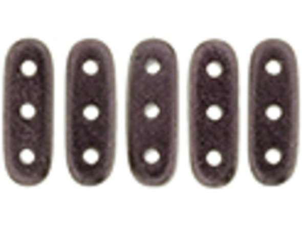 There are so many design options with these CzechMates Beam Beads. These beads feature an elongated oval beam shape with three stringing holes drilled through the flat surface. You can use them as spacer bars in multi-strand projects or try incorporating them into your bead weaving designs. They will add beautiful accents of color and unforgettable dimension however you decide to use them. They'll work nicely with other CzechMates beads. They feature dark plum purple color with a soft and subtle metallic sheen. 