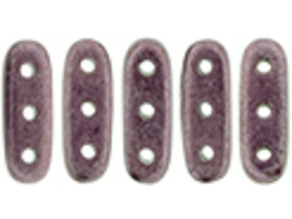 CzechMates 3-Hole 10mm ColorTrends: Saturated Metallic Dusty Cedar Beam Bead 2.5-Inch Tube