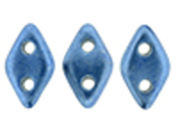 CzechMates Diamond 4 x 6mm ColorTrends Saturated Metallic Little Boy Blue Czech Glass 2-Hole Beads, 2.5-Inch Tube