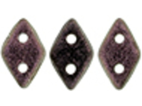 Add glam style to your jewelry with these CzechMates Diamond Beads. These pressed glass beads are similar to the CzechMates Triangle bead, with two holes on the flat side. Like other CzechMates shapes, these Diamond Beads share the same hole spacing and are perfect for using with other CzechMates beads. The Diamond Bead works well for dimensional projects and also as an angled spacer. Use them in your bead weaving and stringing projects for unforgettable style. They feature dark pink color tinged with an olive green sheen. 
