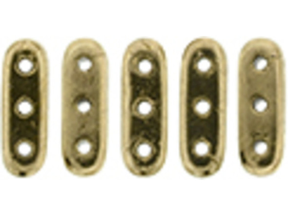 You'll love the sophisticated shine of these CzechMates Beam Beads. They feature a golden bronze color with a metallic gleam. These beads feature an elongated oval beam shape with three stringing holes drilled through the flat surface. You can use them as spacer bars in multi-strand projects or try incorporating them into your bead weaving designs. They will add beautiful accents of color and unforgettable dimension however you decide to use them. They'll work nicely with other CzechMates beads. 