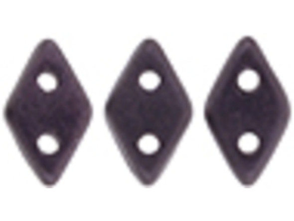 Dark beauty fills these CzechMates Diamond Beads. These pressed glass beads are similar to the CzechMates Triangle bead, with two holes on the flat side. Like other CzechMates shapes, these Diamond Beads share the same hole spacing and are perfect for using with other CzechMates beads. The Diamond Bead works well for dimensional projects and also as an angled spacer. Use them in your bead weaving and stringing projects for unforgettable style. They feature dark plum purple color with a soft metallic sheen. 