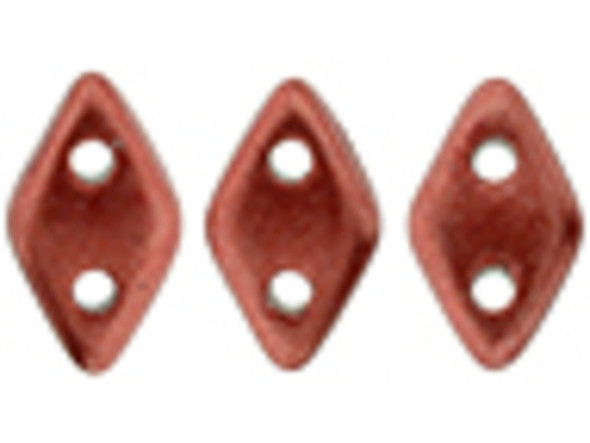 Red hot style fills these CzechMates Diamond beads. These pressed Czech glass beads are similar to the CzechMates Triangle bead, with two holes on the flat side. Like other CzechMates shapes, these Diamond Beads share the same hole spacing and are perfect for using with other CzechMates beads. The Diamond Bead works well for dimensional projects and also as an angled spacer. Use them in your bead weaving and stringing projects for unforgettable style. 