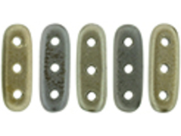 CzechMates 3-Hole 10mm Matte Metallic Leather Beam Bead 2.5-Inch Tube