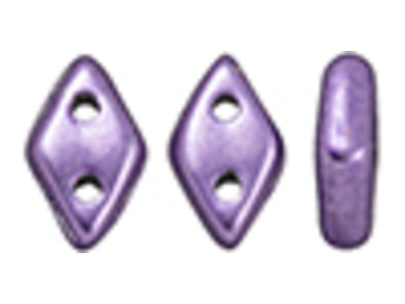 CzechMates Diamond 4 x 6mm ColorTrends Saturated Metallic Crocus Petal Czech Glass 2-Hole Bead 2.5-Inch Tube