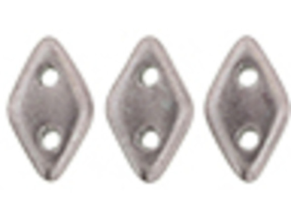 Add unique metallic silver-mauve color to designs with these CzechMates Diamond Beads. These pressed Czech glass beads are similar to the CzechMates Triangle bead, with two holes on the flat side. Like other CzechMates shapes, these Diamond Beads share the same hole spacing and are perfect for using with other CzechMates beads. The Diamond Bead works well for dimensional projects and also as an angled spacer. Use them in your bead weaving and stringing projects for unforgettable style. 