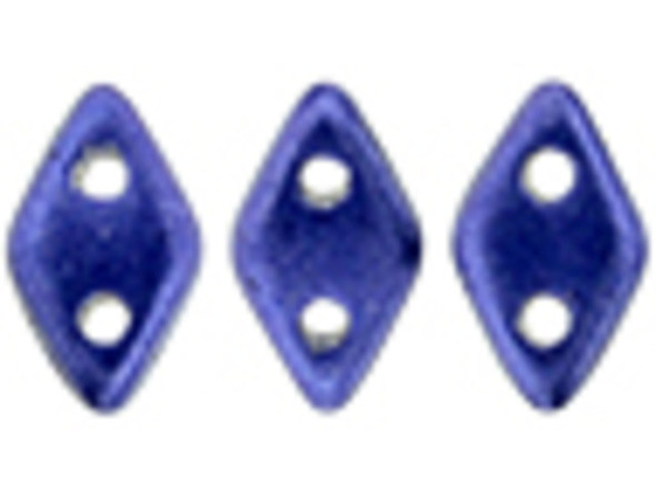 CzechMates Diamond 4 x 6mm ColorTrends Saturated Metallic Ultra Violet Czech Glass 2-Hole Beads, 2.5-Inch Tube