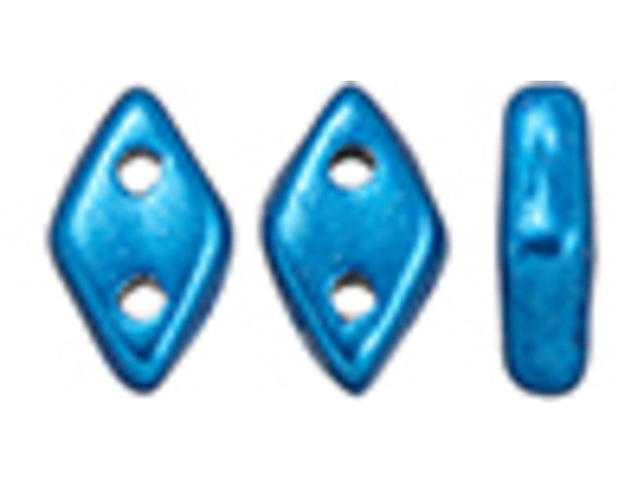 CzechMates Diamond 4 x 6mm ColorTrends Saturated Metallic Nebulas Blue Czech Glass 2-Hole Bead 2.5-Inch Tube
