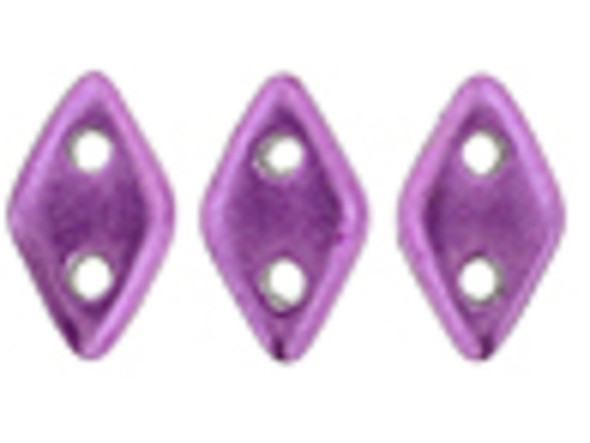 CzechMates Diamond 4 x 6mm ColorTrends Saturated Metallic Spring Crocus Czech Glass 2-Hole Beads, 2.5-Inch Tube
