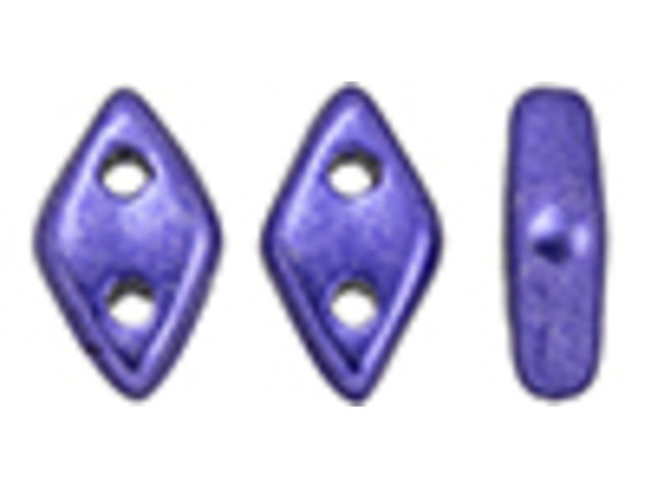 CzechMates Diamond 4 x 6mm ColorTrends Saturated Metallic Ultra Violet Czech Glass 2-Hole Bead 2.5-Inch Tube