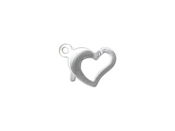 Sterling Silver Lobster Clasp, Heart (Each)