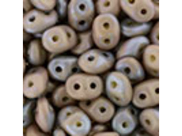 Matubo SuperDuo 2 x 5mm Opaque Beige Matte Nebula 2-Hole Seed Bead 2.5-Inch Tube