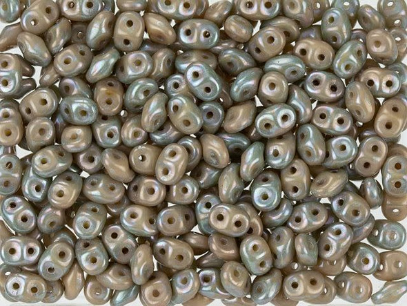 Matubo SuperDuo 2 x 5mm Opaque Beige Nebula 2-Hole Seed Bead 2.5-Inch Tube