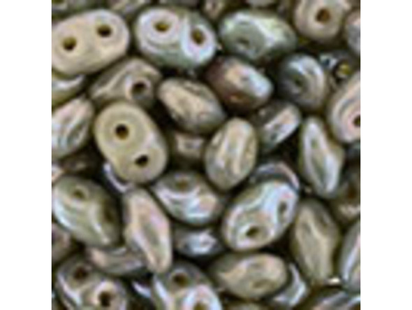 Matubo SuperDuo 2 x 5mm Opaque Beige Nebula 2-Hole Seed Bead 2.5-Inch Tube