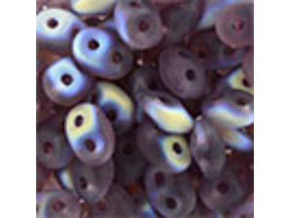 Matubo SuperDuo 2 x 5mm Amethyst AB Matte 2-Hole Seed Bead 2.5-Inch Tube