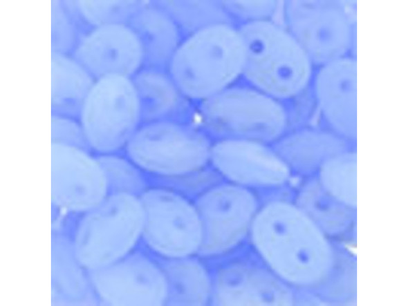 Matubo SuperDuo 2 x 5mm Matte Milky Sapphire 2-Hole Seed Bead 2.5-Inch Tube