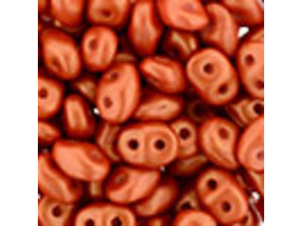 Matubo SuperDuo 2 x 5mm Red Gold Shine 2-Hole Seed Bead 2.5-Inch Tube