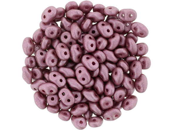 Matubo SuperDuo 2 x 5mm Satin Metallic Rouge 2-Hole Seed Bead 2.5-Inch Tube