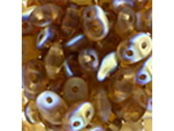 Matubo SuperDuo 2 x 5mm Matte - Smoky Topaz AB 2-Hole Seed Bead 2.5-Inch Tube