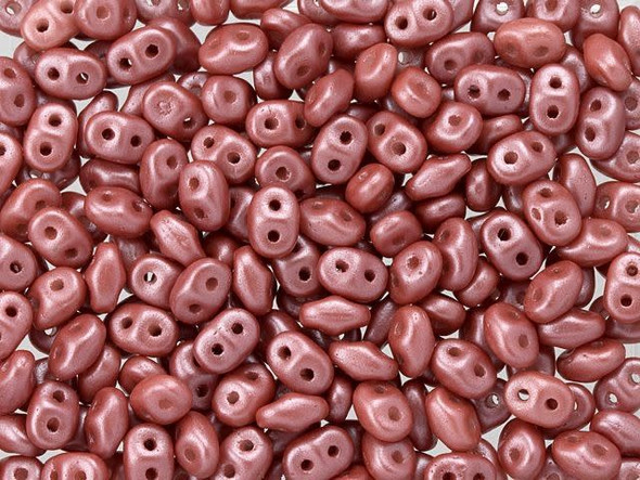 Matubo SuperDuo 2 x 5mm Mauve Pearl Shine 2-Hole Seed Bead 2.5-Inch Tube