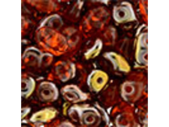 Bright pops of red color mix with metallic gold and copper in these Matubo SuperDuo beads. Create intricate jewelry designs with Czech glass seed beads! Featuring a unique shape and two stringing holes, these seed beads add a special touch of creativity to your designs. They have tapered edges and nest up nicely when strung, making them ideal for floral and woven designs. Add a special touch to your jewelry with Czech glass seed beads!  