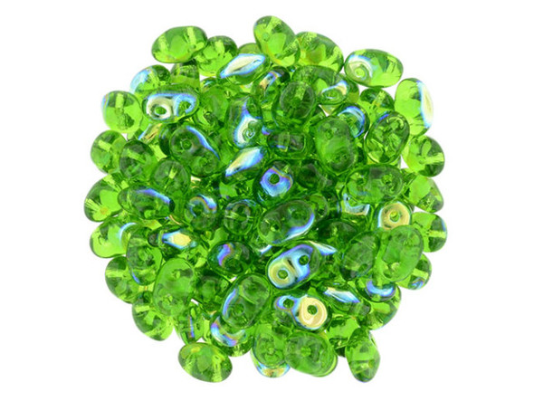 Matubo SuperDuo 2 x 5mm Chrysolite AB 2-Hole Seed Bead 2.5-Inch Tube