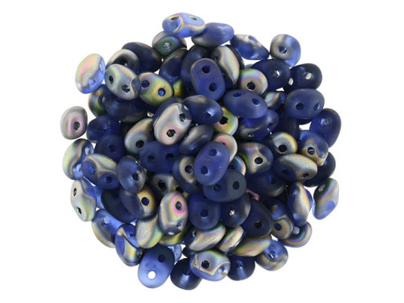 Matubo SuperDuo 2 x 5mm Matte - Sapphire - Vitral 2-Hole Seed Bead 2.5-Inch Tube