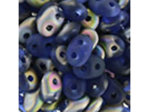 Matubo SuperDuo 2 x 5mm Matte - Sapphire - Vitral 2-Hole Seed Bead 2.5-Inch Tube