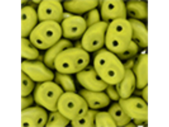 Matubo SuperDuo 2 x 5mm Metalust Matte Electric Green 2-Hole Seed Bead 2.5-Inch Tube