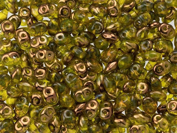 Matubo SuperDuo 2 x 5mm Jonquil Half Bronze Luster 2-Hole Seed Bead 2.5-Inch Tube