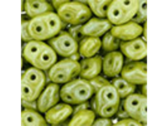 Matubo SuperDuo Opaque Olive Luster 2-Hole 2 x 5mm Seed Bead 2.5-Inch Tube