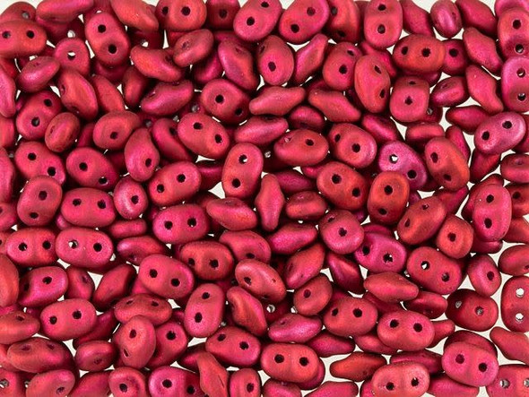 Matubo SuperDuo 2 x 5mm Metalust Matte Hot Pink 2-Hole Seed Bead 2.5-Inch Tube