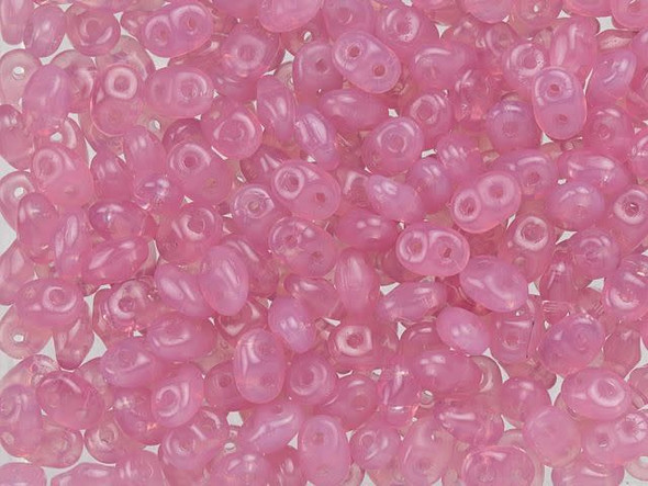 Matubo SuperDuo 2 x 5mm Milky Pink 2-Hole Seed Bead 2.5-Inch Tube