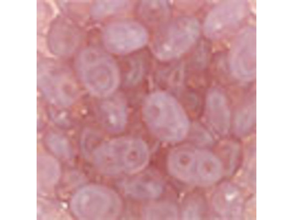 Matubo SuperDuo 2 x 5mm Milky Pink 2-Hole Seed Bead 2.5-Inch Tube