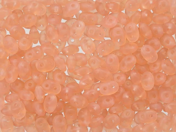 Matubo SuperDuo 2 x 5mm Matte Milky Pink 2-Hole Seed Bead 2.5-Inch Tube